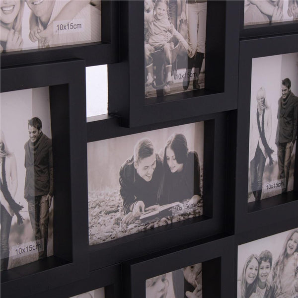 Rama foto de perete, colaj de 24 fotografii, 57x86cm, negru