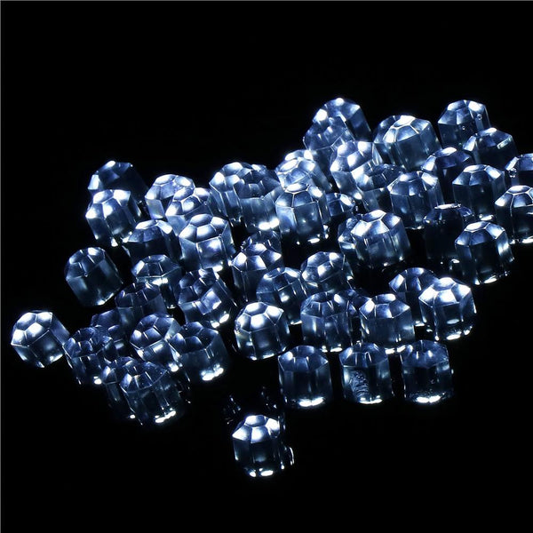 Instalatie lumini de exterior pentru gradina, 9 metri, 120 LED-uri forma cristal, cu baterii, alb