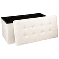 Taburet dublu pliabil Atmosphera Lysandre, MDF si poliester, 76x38x38 cm, bej