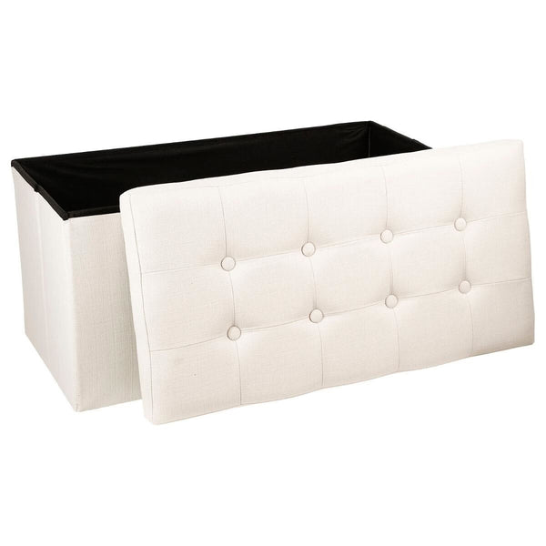 Taburet dublu pliabil Atmosphera Lysandre, MDF si poliester, 76x38x38 cm, bej