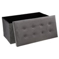 Taburet dublu pliabil Atmosphera Lysandre, MDF si poliester, 76x38x38 cm, gri