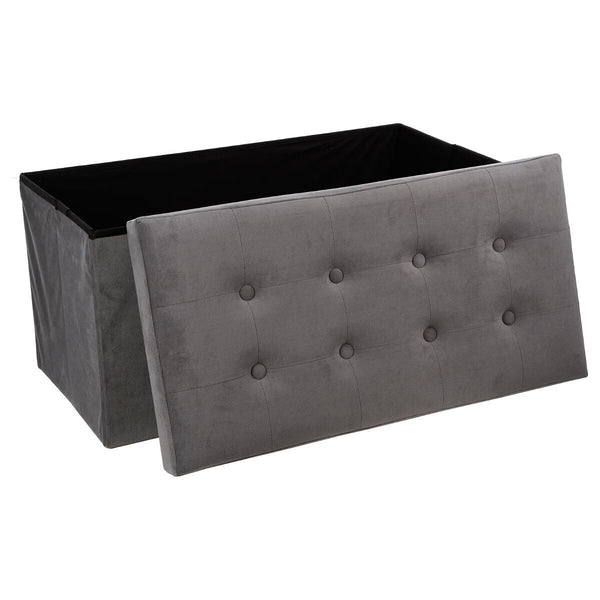 Taburet dublu pliabil Atmosphera Lysandre, MDF si poliester, 76x38x38 cm, gri