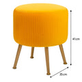 Taburet Atmosphera Solaro rotund cu baza aurie, 35x41 cm, galben mustar