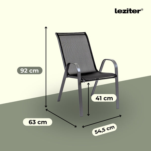 Leziter Scaun de grădină Como, negru