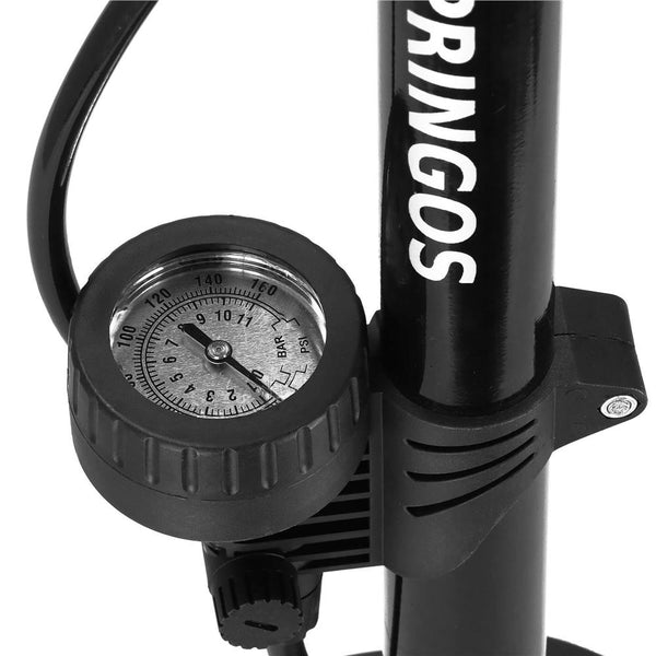 Pompa bicicleta cu manometru, accesorii umflare mingi si articole gonflabile, 160PSI, aluminiu, 60cm