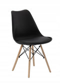 Set 4 scaune de bucatarie, design scandinav modern, sezut cu burete, negru