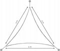 Prelata solara triunghiulara 400x400x400 cm, impermeabila, protectie UV, poliester 180g/mp, gri