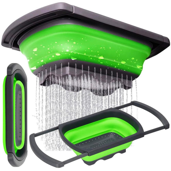 Strecuratoare pliabila pentru chiuveta, din plastic si silicon, brate extensibile, lungime 38-60cm