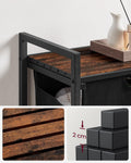 VASAGLE Cos de rufe, sac de rufe detasabil, raft, cadru metalic, 65L, 50x33x72 cm, maro rustic si negru