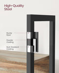 VASAGLE Biblioteca cu 14 rafturi din lemn, cadru metalic, 24x158x166cm, stil industrial, stejar si negru