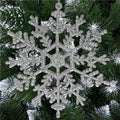 Decoratiune brad fulg de zapada, set 3 bucati, 12cm, argintiu