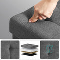 SONGMICS Taburet pliabil cu sezut moale, spatiu de depozitare, maxim 300kg, 76x38x40cm, gri inchis