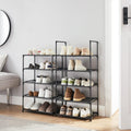 SONGMICS Raft de depozitare pantofi pe 10 niveluri, metal, instalare modulara, 28x45x173cm, negru