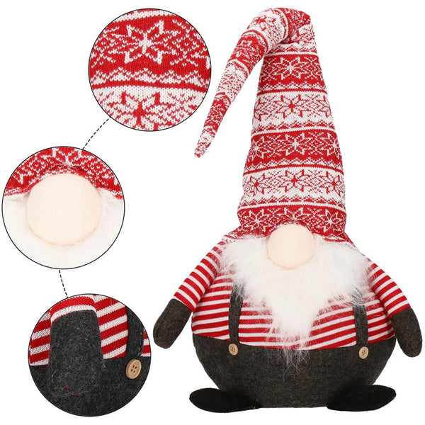 Figurina Craciun, Spiridus cu bluza in dungi, inaltime 80cm