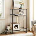 FEANDREA Mobilier 2 in 1 pentru pentru pisici cu ascunzatoare, 74x34x114cm, maro vintage