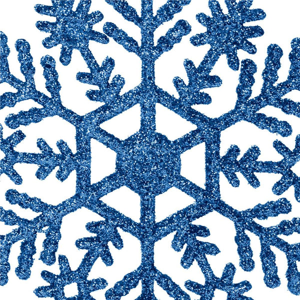 Decoratiune brad fulg de zapada, set 12 bucati, 10cm, albastru