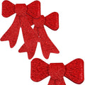 Set 2 ornamente pentru bradul de Craciun, fundita, 18cm, rosu