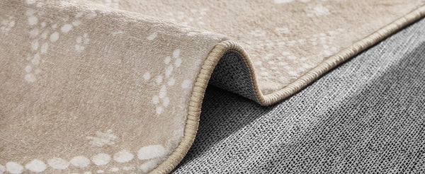 SONGMICS Covor decorativ antiderapant, stil boho, lavabil la masina, 120×170 cm, bej cappuccino