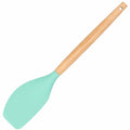 Set Sersimo 12 ustensile de bucatarie din silicon termorezistent si maner din bambus, verde