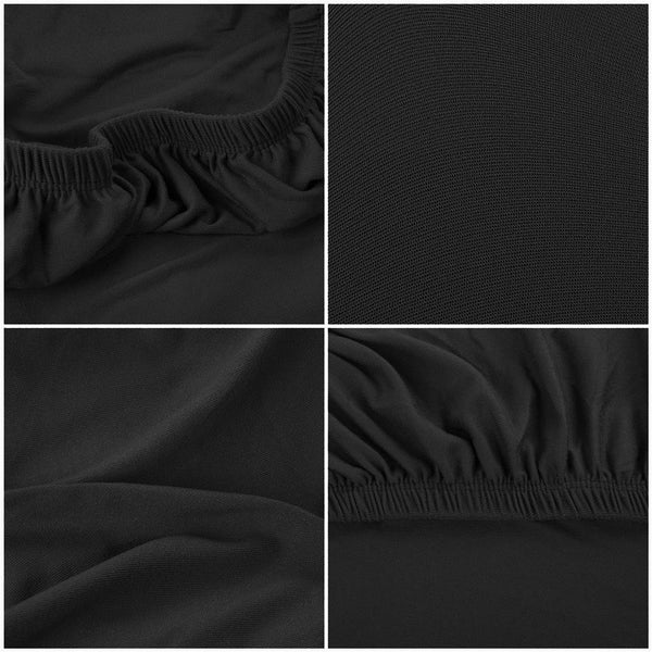 Set 4 huse universale pentru scaun, marime universala, poliester si spandex, 45 x 60 cm, negru
