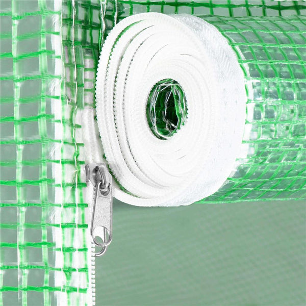 Sera de gradina, tip tunel cu cadru metalic, 200x450cm, 9 ferestre, verde, 9 mp