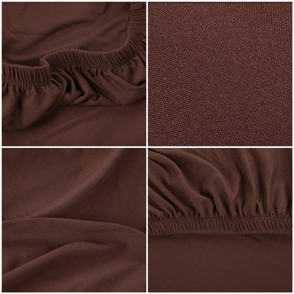 Husa universala pentru scaun, marime universala, poliester si spandex, 45 x 60 cm, maro