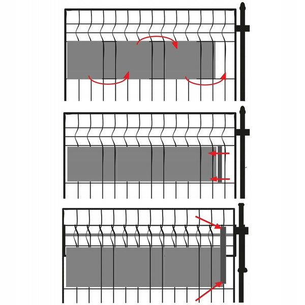 Panou de gard pentru intimitate in gradina, PVC, 35 x 0.05 m, gri