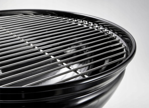 Gratar rotund, din otel, cu suport cromat, tava din inox, 43x37cm, negru