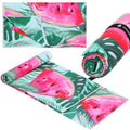 Prosop de plaja cu uscare de rapida, husa de transport, 90x180cm, model pepene verde
