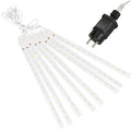 (DL) Instalatie de Craciun, 8 tuburi, 30cm, 144 LED, ploaie de meteoriti, alb