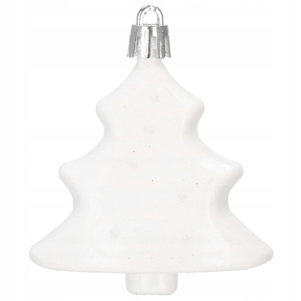 Set globuri si decoratiuni de Craciun, 72 piese, diverse dimensiuni, alb