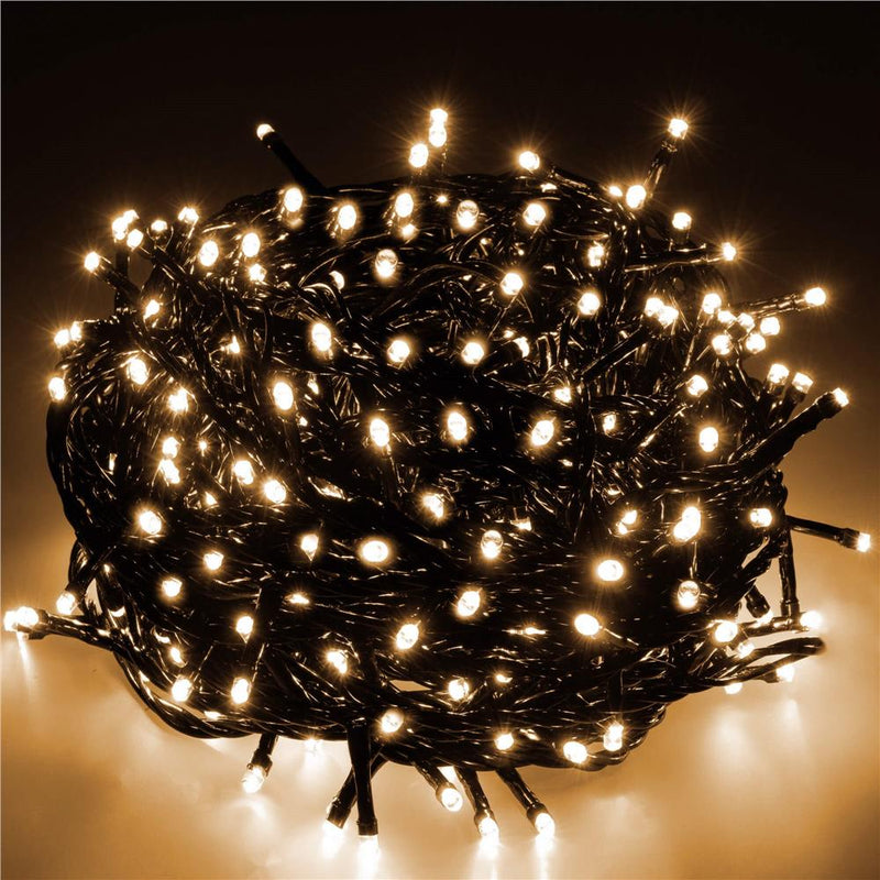 Instalatie lumini pentru bradul de Craciun, 81,5 metri, 1000 LED-uri, alb cald