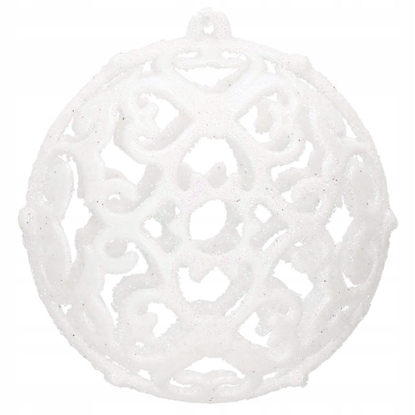 Set globuri si decoratiuni de Craciun, 101 piese, diverse dimensiuni, alb