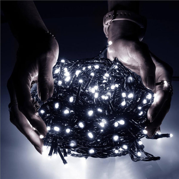 Instalatie lumini pentru bradul de Craciun, 61,5 metri, 1000 LED-uri, alb