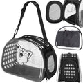 Geanta pentru transport animale de companie pisica sau catel, M, 42x26x32 cm, transparent