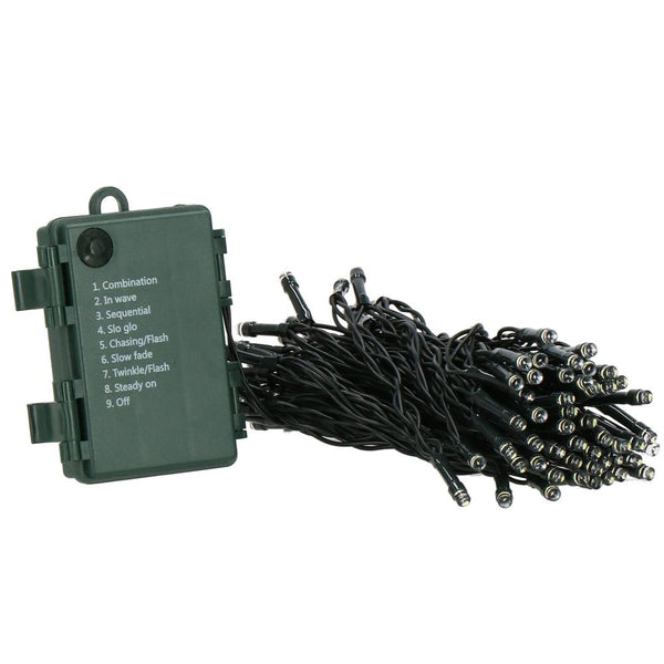 Instalatie lumini de exterior pentru gradina, 5 metri, 50 LED-uri, cu baterii, alb