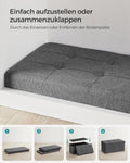 SONGMICS Taburet pliabil cu sezut moale, spatiu de depozitare 80litri, maxim 300kg, 76x38x38cm, gri inchis