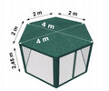 Pavilion cu plasa anti-insecte, fermoar, hexagonal, 200cm, Verde