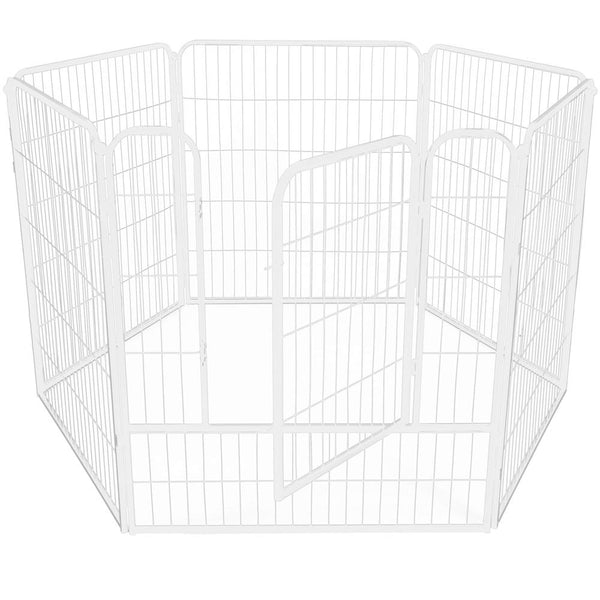 Tarc pentru animale de companie, din fier, forma configurabila, cu usa de acces, 4XL, 184x100x93cm, alb