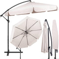 Umbrela de gradina cu brat lateral banana, cu husa, 300cm, bej