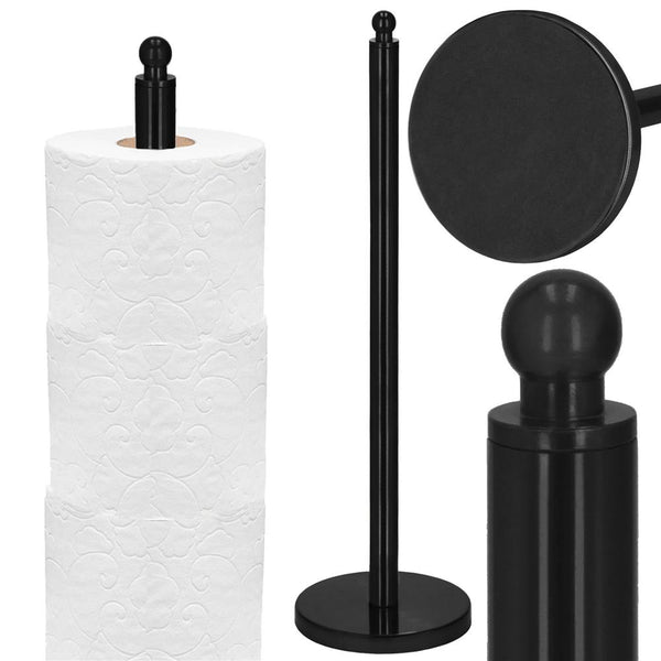 Suport hartie igienica tip tija, 52cm, negru mat