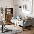 VASAGLE Masa laterala pentru laptop sau servire masa, stil industrial, 55x35x66cm, maro rustic si negru