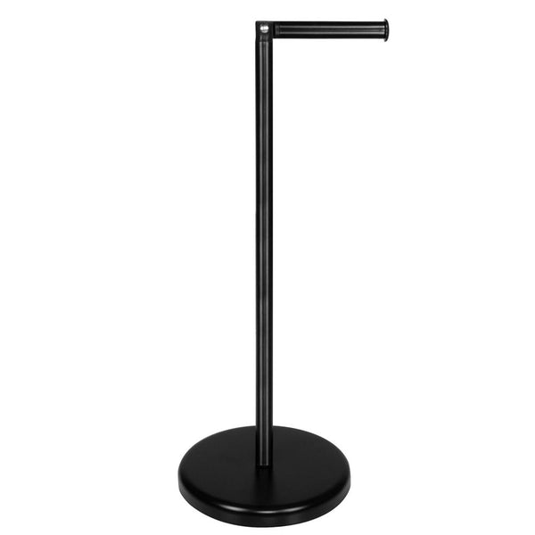 Suport hartie igienica 2 in 1 cu tija mobila, 68.5cm, negru