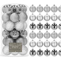 Set globuri de Craciun, 30 bucati, 3 modele, 6cm, argintiu