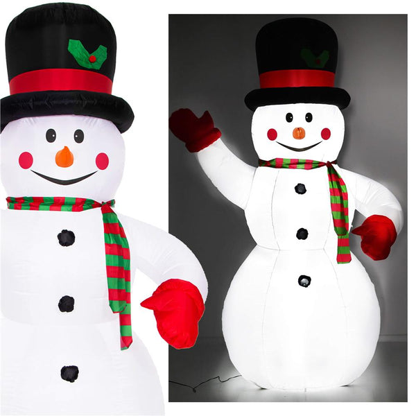 Figurina Craciun Om de Zapada, gonflabila, cu iluminare LED, umflare automata, 180cm