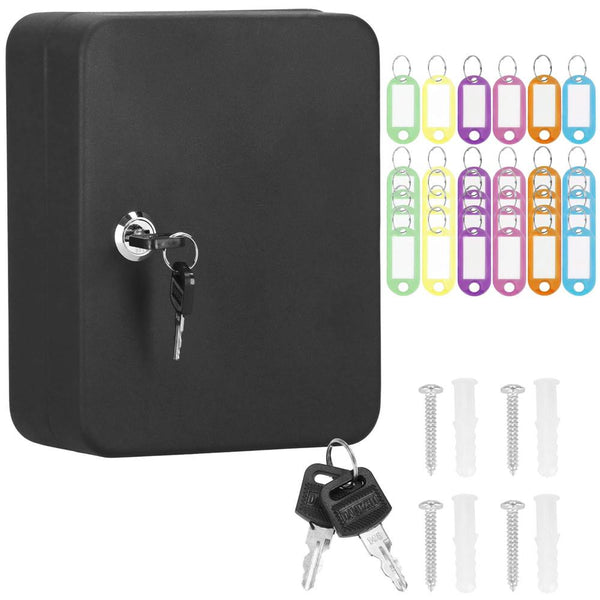 Cutie metalica din otel pentru 30 chei, echipata, 20x16x7.5cm, neagra