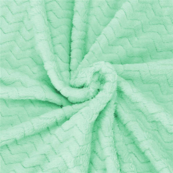 Patura pufoasa pentru 2 persoane, 2 fete, model in relief, 200x220cm, verde