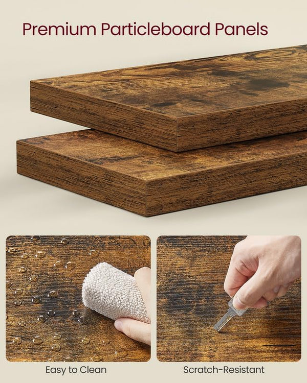 VASAGLE Raft de colt plutitor pe 5 niveluri, din lemn, 20x20x128cm, maro rustic