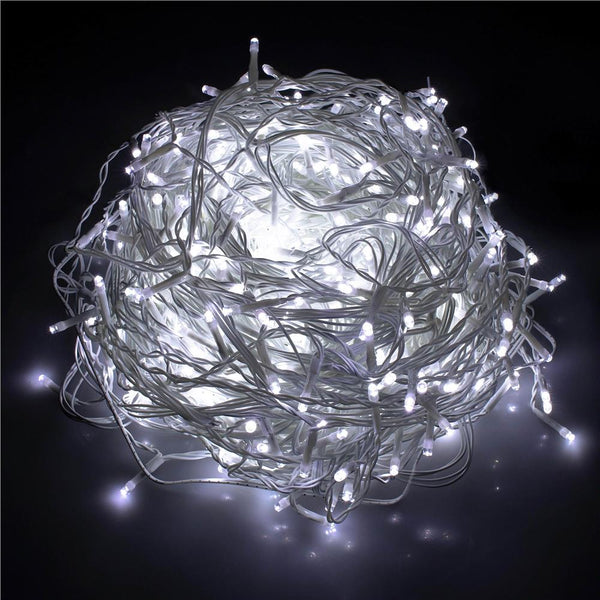 Ghirlanda luminoasa tip perdea 300 LED-uri, 12m, pentru interior/exterior, cu flash, iluminare alba