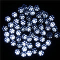 Instalatie lumini de exterior pentru gradina, 9 metri, 120 LED-uri forma cristal, cu baterii, alb